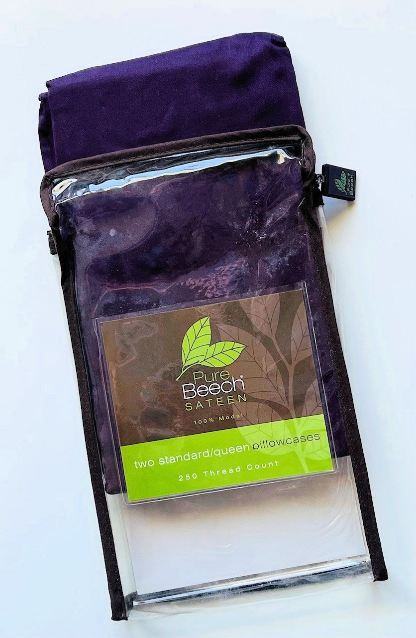 1 Pure Beech 100% Modal 250 TC Standard/Queen Sateen Pillowcase Plum New In Pack