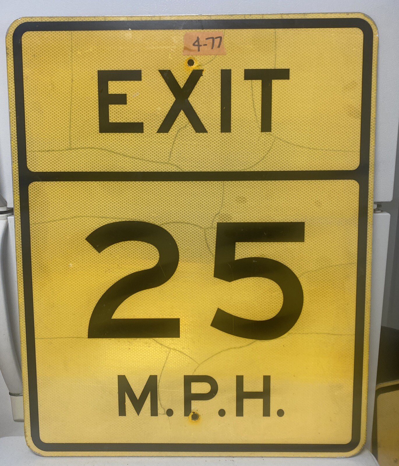 Road Traffic Street Sign Authentic Real Retired 25 mph Exit 30"X 24" 4-77