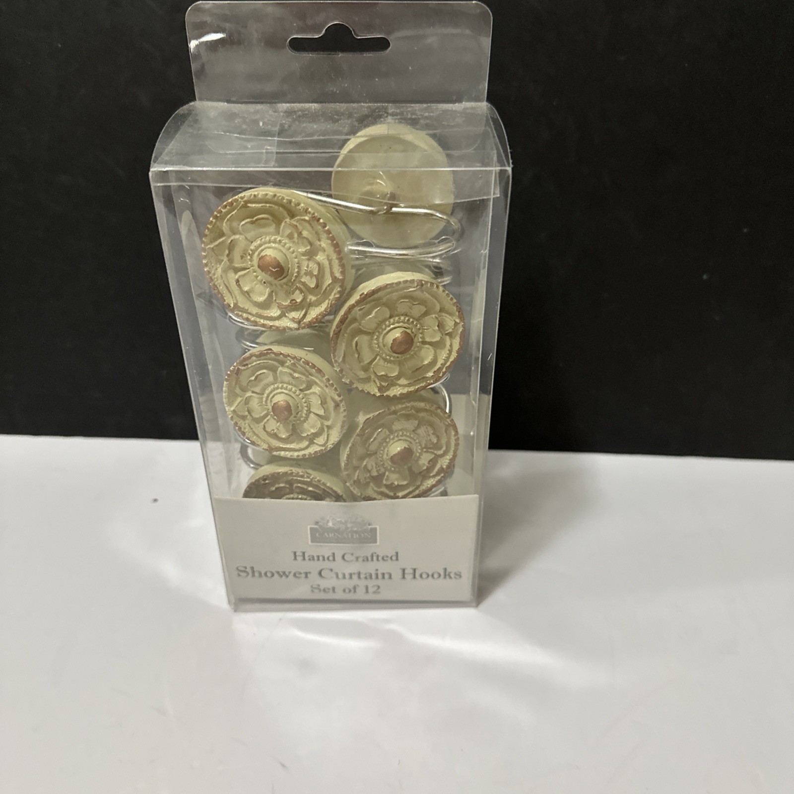 Handcrafted Shower Curtain Hooks Set 12 by Coronation Home Fashions Gold Brush