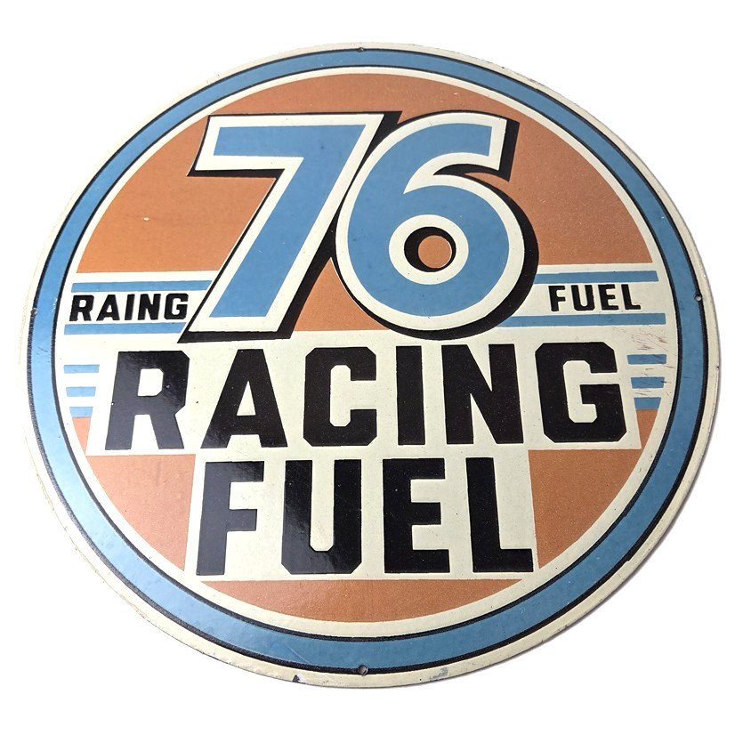 Vintage Union 76 Gasoline Sign - Porcelain Racing Fuel Gas Service Pump Sign