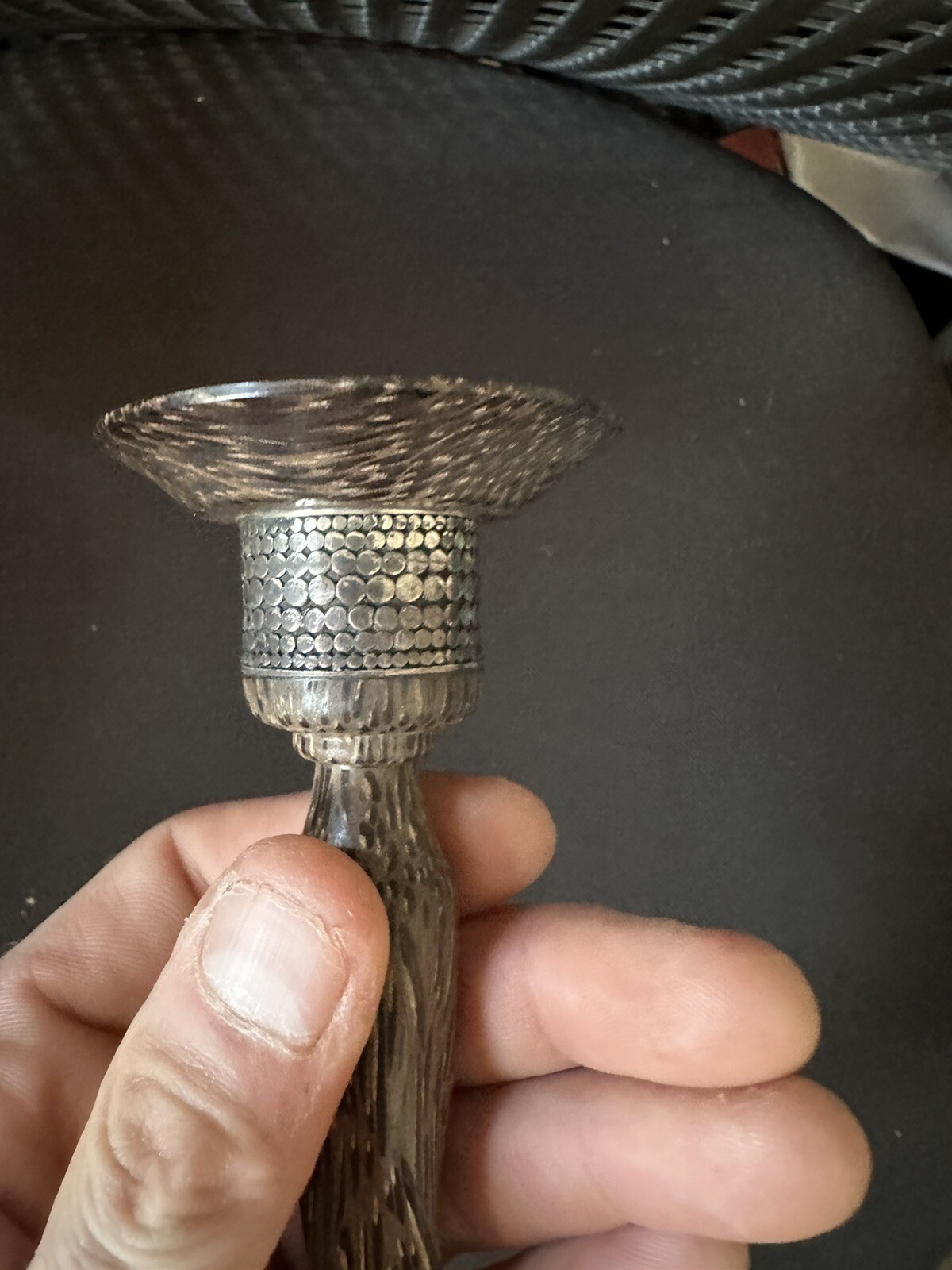 VINTAGE JOHN HARD STERLING WOODEN CANDLESTICK CANDLE HOLDER!!