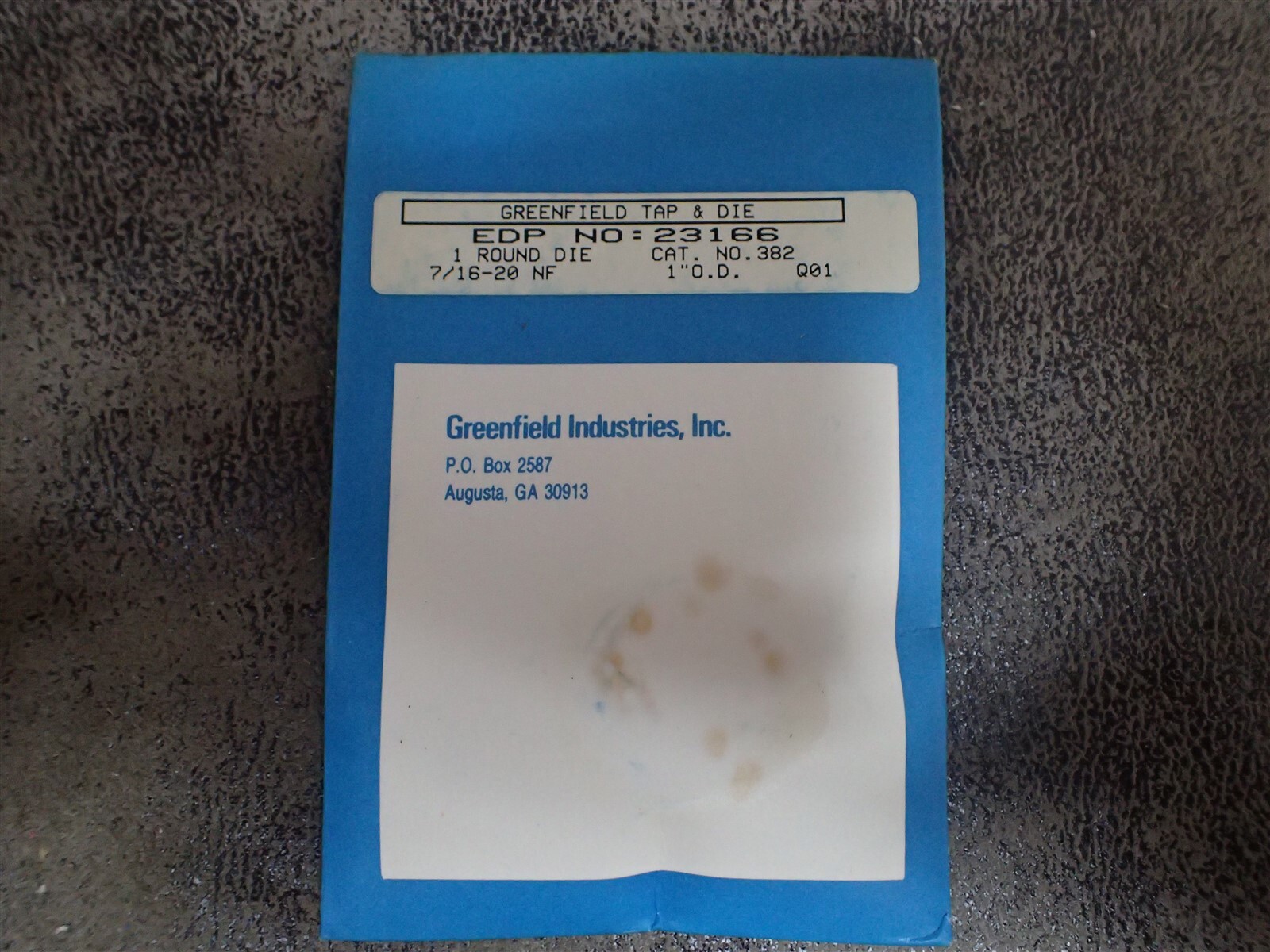 NEW Greenfield 23166 7/16"-20 Round Adjustable Die 1" O.D (BN271)