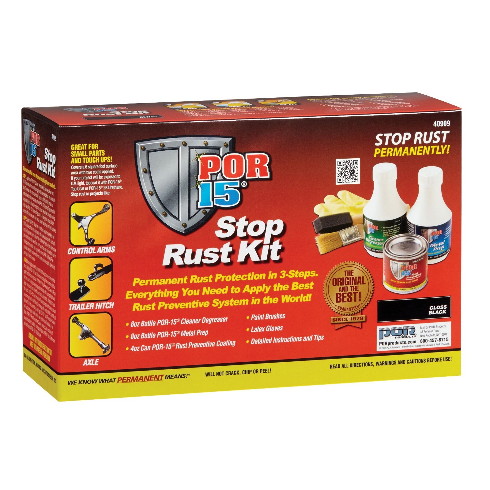 POR-15 Stop Rust Kit, Non-Porous Coating Seals/ Protects- Gloss Black