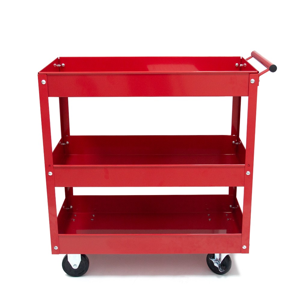 Torin Service Utility Cart Heavy Duty 3 Shelf Tier, 400 lbs Rolling Trolley