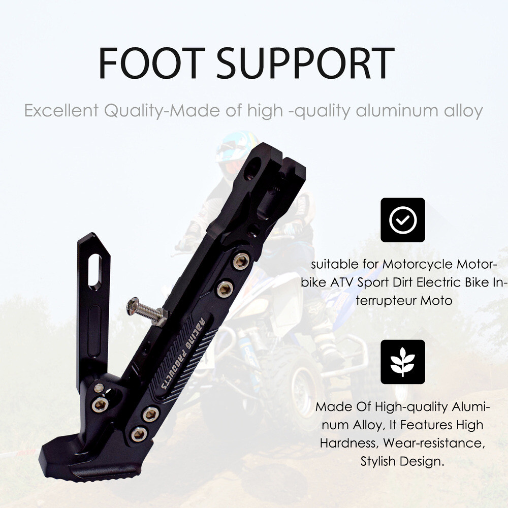 CNC Aluminum Motorcycle Adjustable Kickstand Foot Side Stand Support Universal