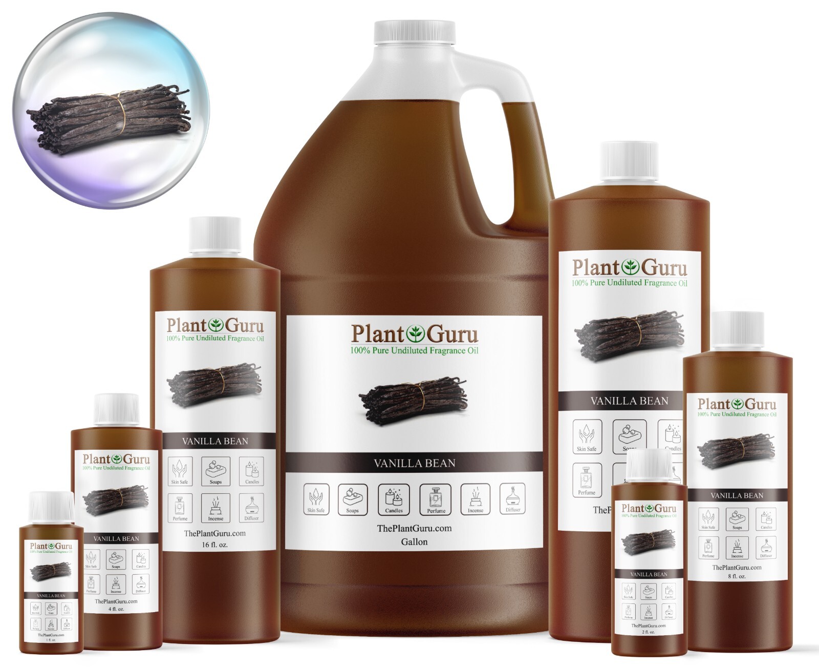 Vanilla Bean Fragrance Oil For Candle, Soap Making, Diffuser and Burners