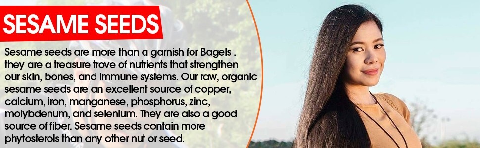 USDA Certified Organic hulled Sesame Seeds, 2 Lbs Gluten Free, Raw,Keto Friendly