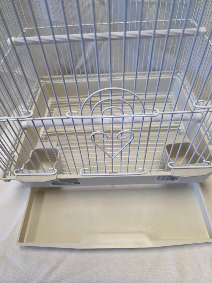 #AE1411BLK SMALL WHITE CAGE FOR CANARIES AND FINICHES