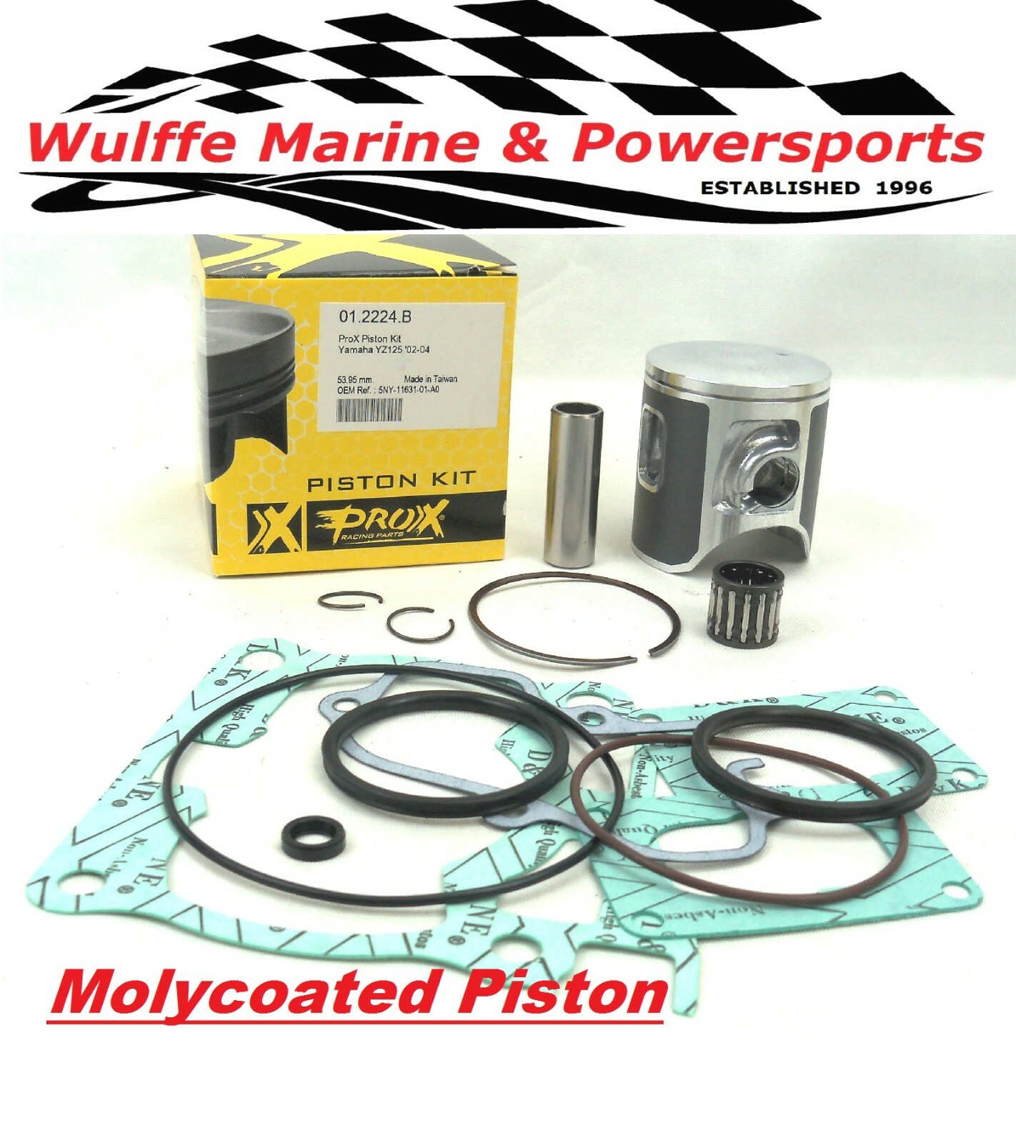 Top End Rebuild Piston Kit Yamaha YZ125 2002 2003 2004 ProX 01.2224.B Std 54mm