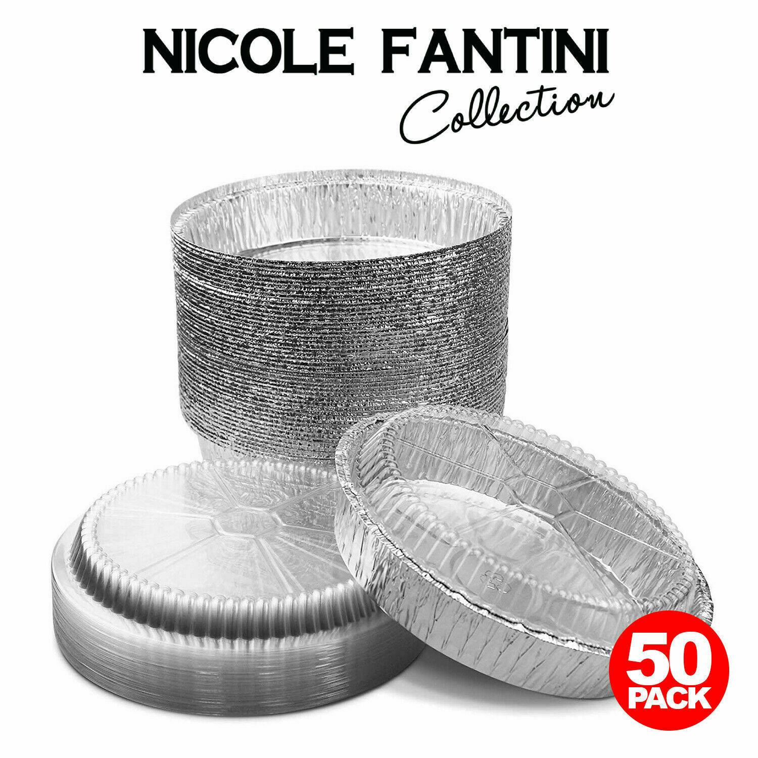 9" Round Aluminum Foil Pans With Plastic Dome Lids Baking Storage