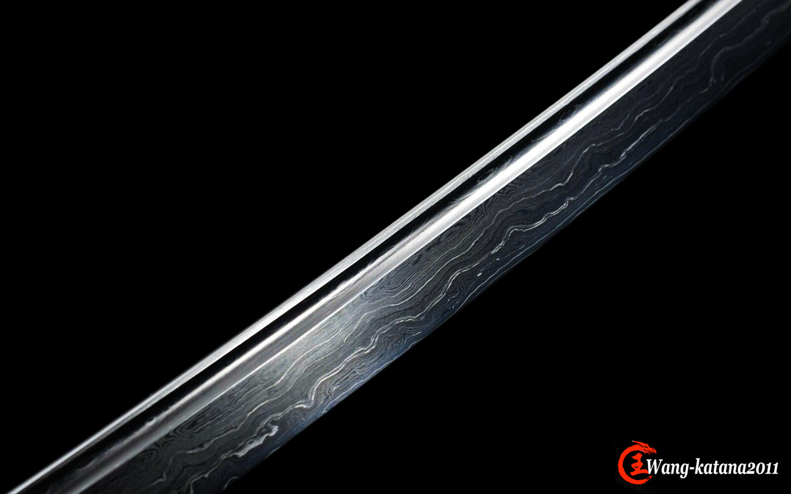 All Black Katana Damuscus Folded T10 Steel Functional Japanese Samurai Sword