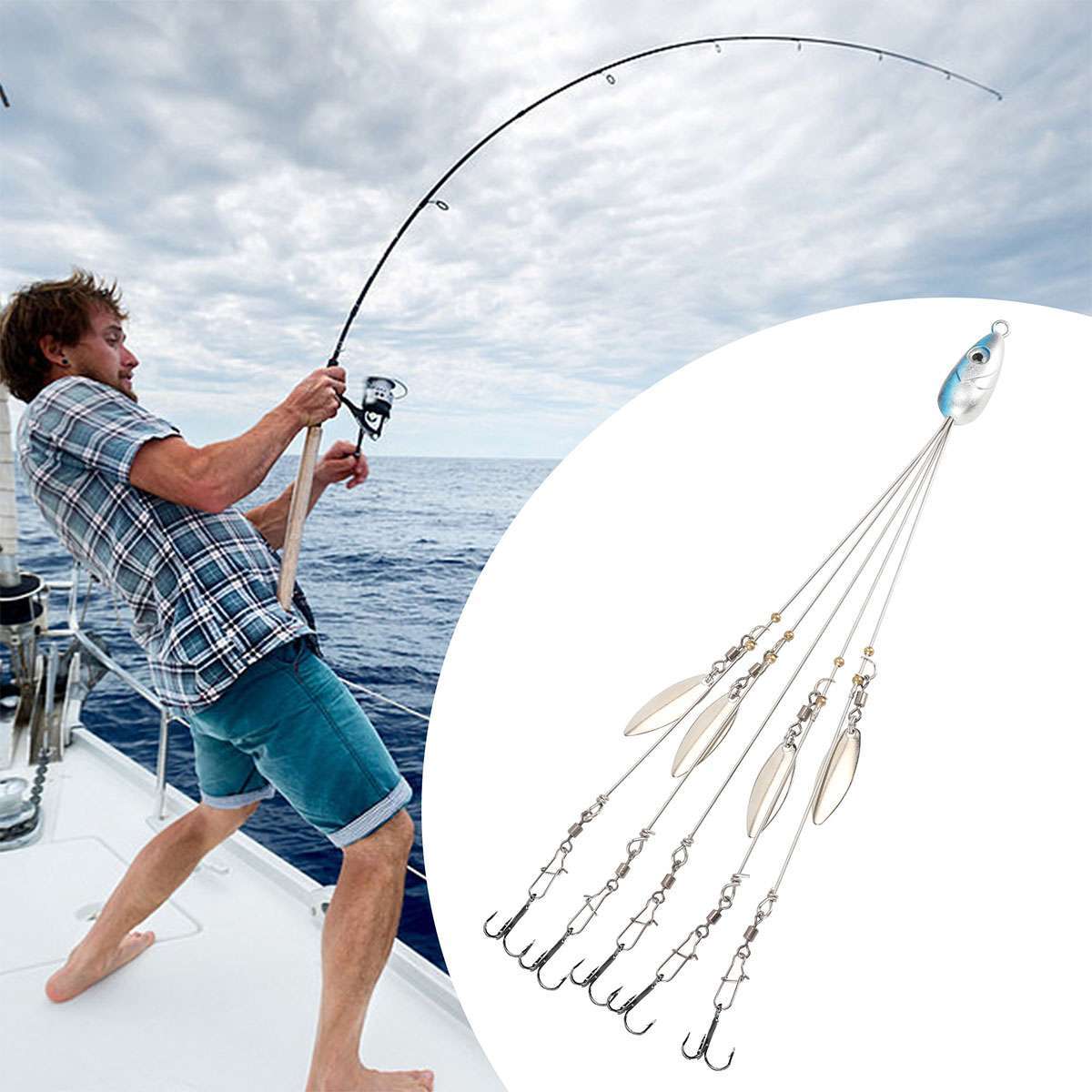 200 Umbrella Alabama Rig 4 Blades 5 Arms Alabama Rig Bass Fishing Lure Bait Tool