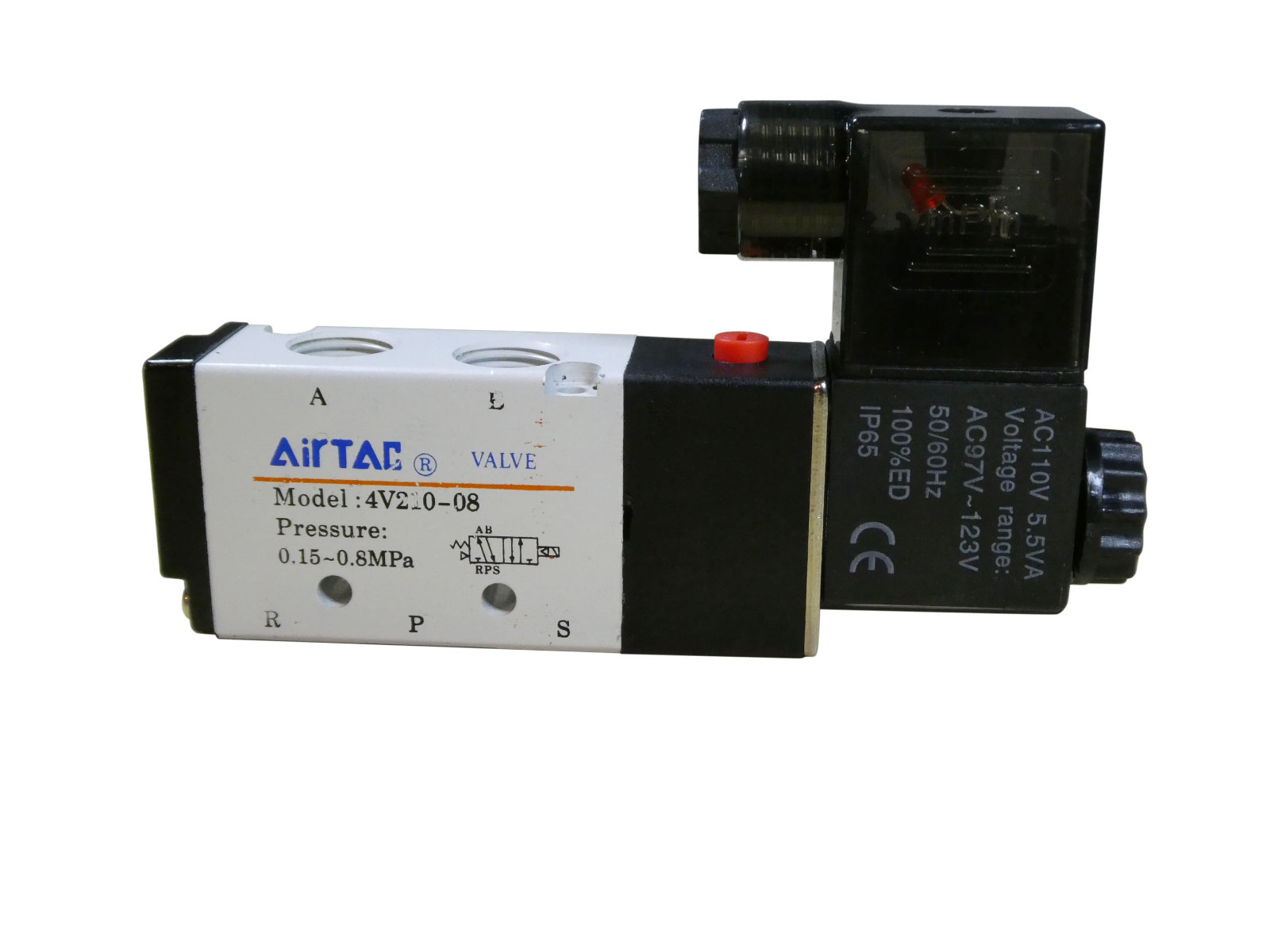 4V210-08 5 Way 2 Position Solenoid Pneumatic Air Valve 1/4" BSPT 110V Double 120