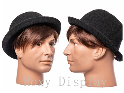 2PCS Male Fiberglass Mannequin Head Bust Wig Hat Jewelry Display #37H x2