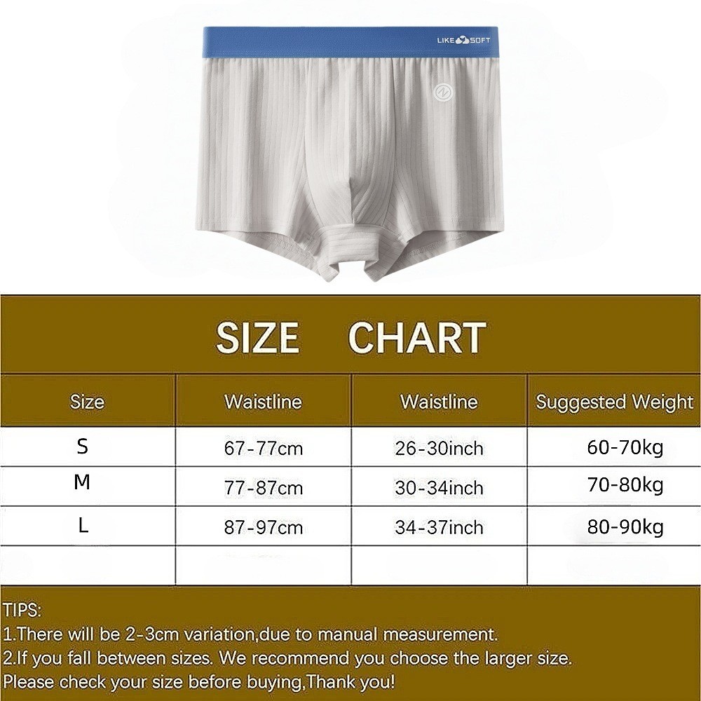 4 PCS Men's Underwear Soft Boxer Briefs Breathable Comfortable Trunks