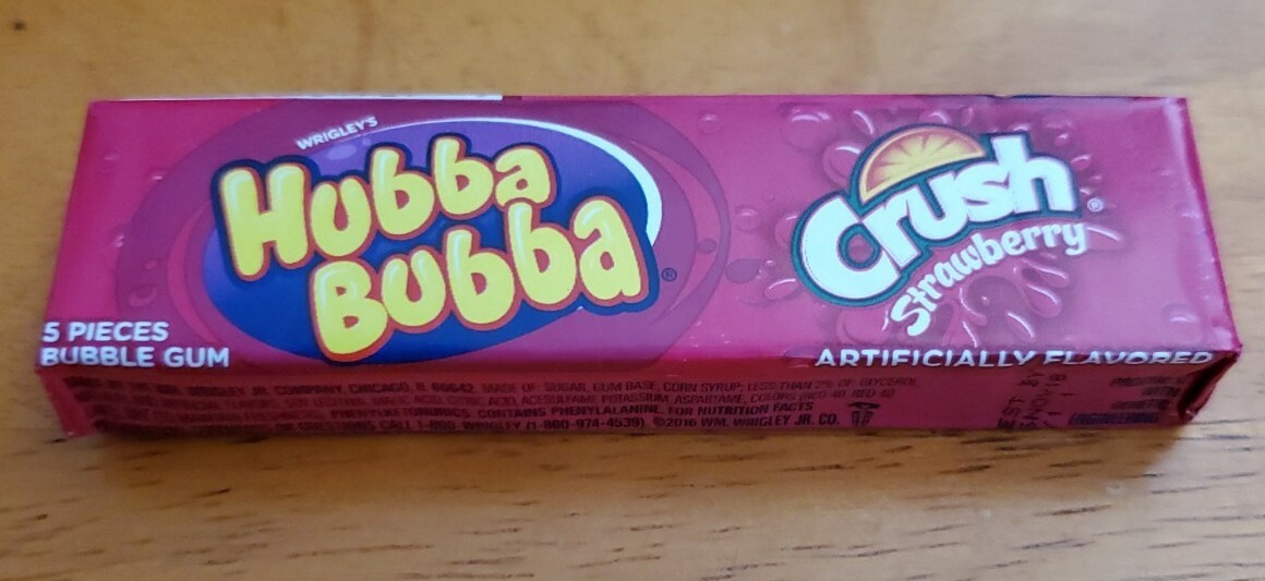 1 Pack Hubba Bubba Crush Strawberry Chewing Gum Discontinued Collector Gum