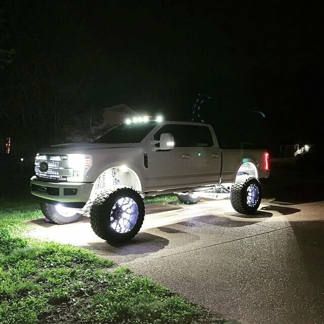 17.5'' Double Row White LED Wheel Lights For Truck Strobe Change Tire Rim Lights