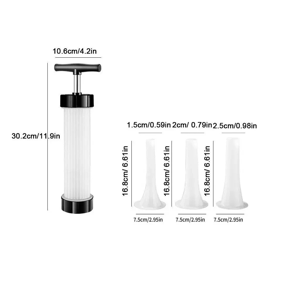 Manual Sausage Stuffer – Homemade Sausage Maker with 3 Funnels Meat Injector**
