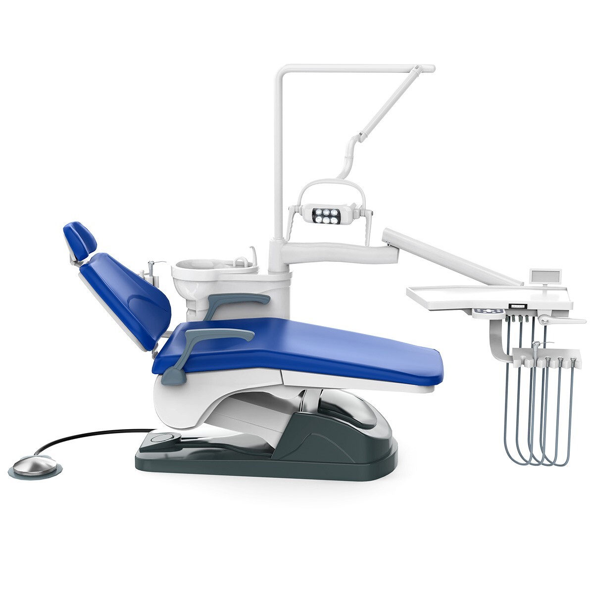 Unidad de Silla Dental Sillon Motor DC Cuero Duro PU/Kit de Pieza de Mano USA