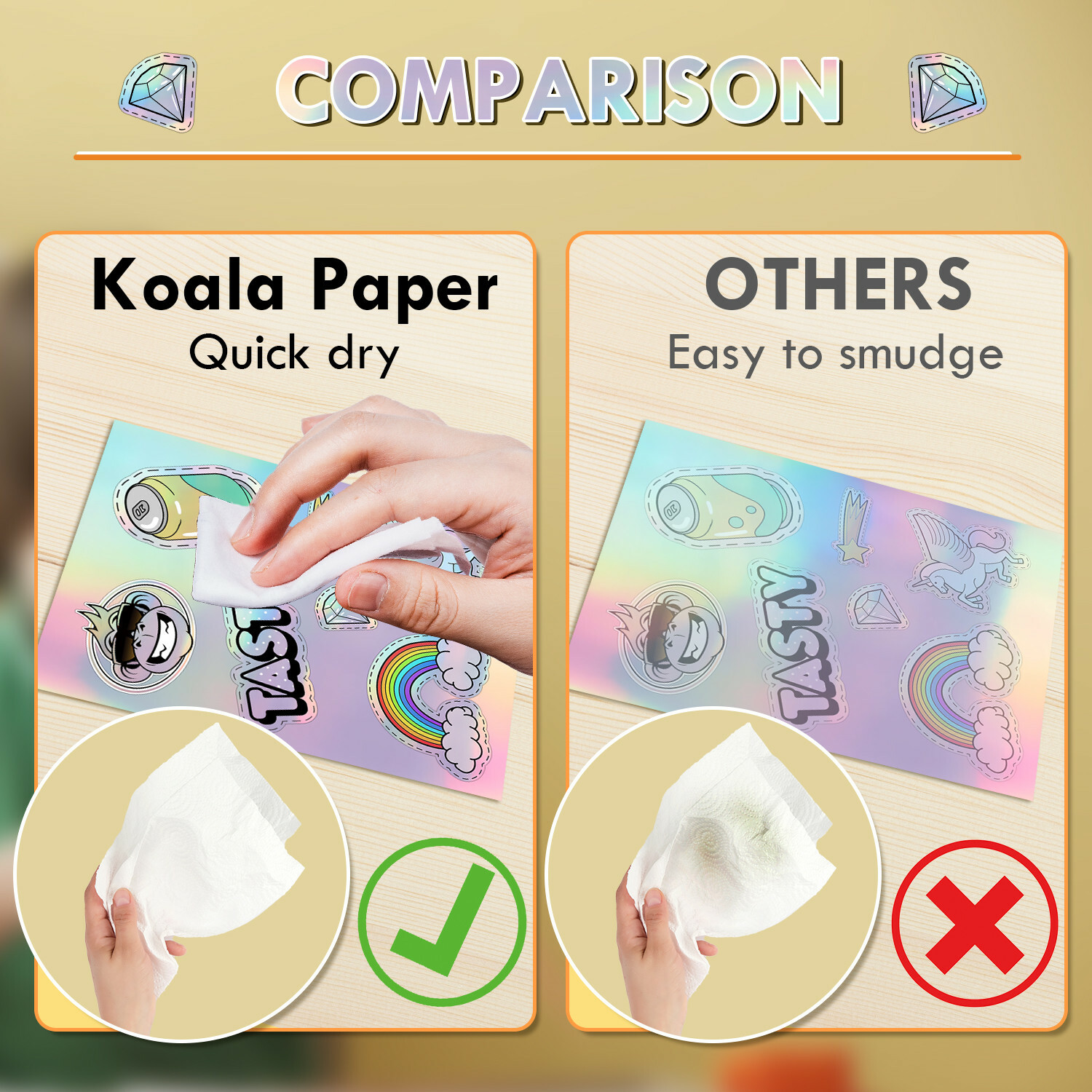 20 Koala Holographic Sticker Paper Waterproof Printable Vinyl Sheet Inkjet Laser