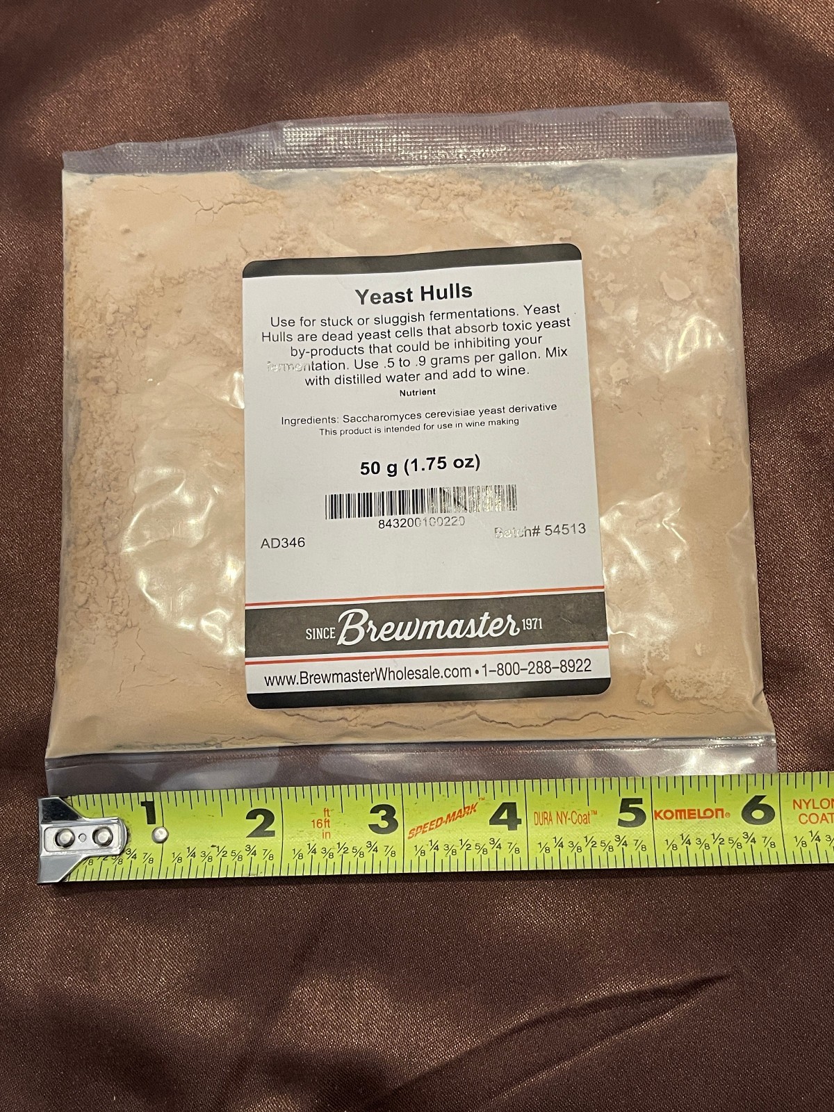 Yeast Hulls Nutrient 50 gram by Brewmaster Beer or Wine