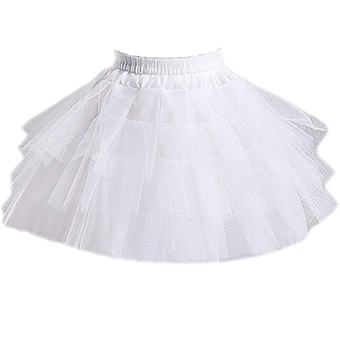 Kids White Mini 3 Layer Petticoat, Flower Girl, Underskirt, Crinoline Slip
