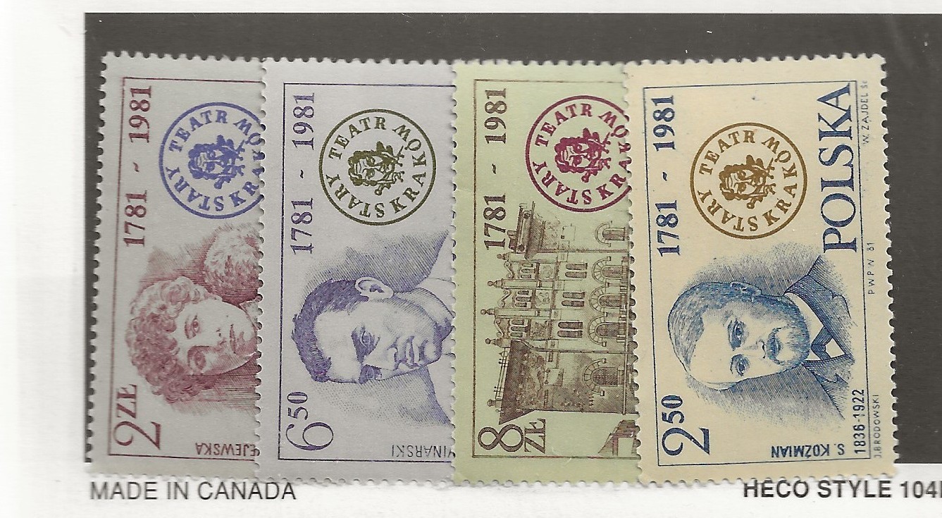 POLAND Sc 2488-91 NH issue of 1981 - THEATER - (CM26)