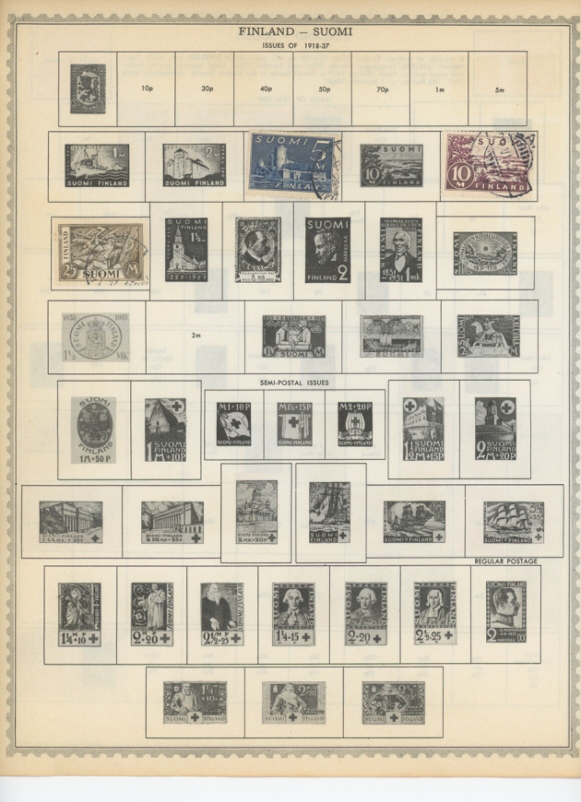 finland stamp collection on minkus pages 110 stamps used (e650