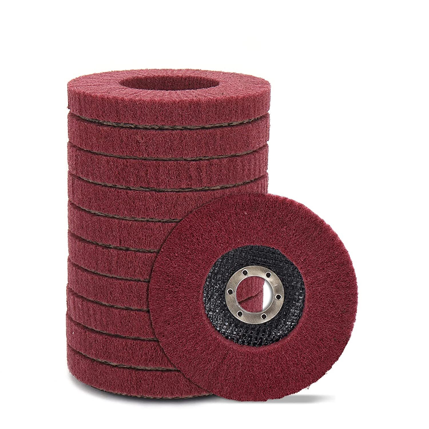 10x 4.5" Nylon Flap Wheels Polishing Buffing Pad Grinding Disc for Angle Grinder