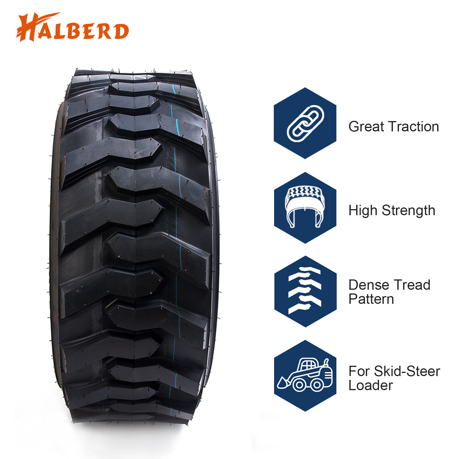 Set 4 12-16.5 Skid Steer Loader Tires 12x16.5 12PR SKS Long Wear Heavy Duty Tyre