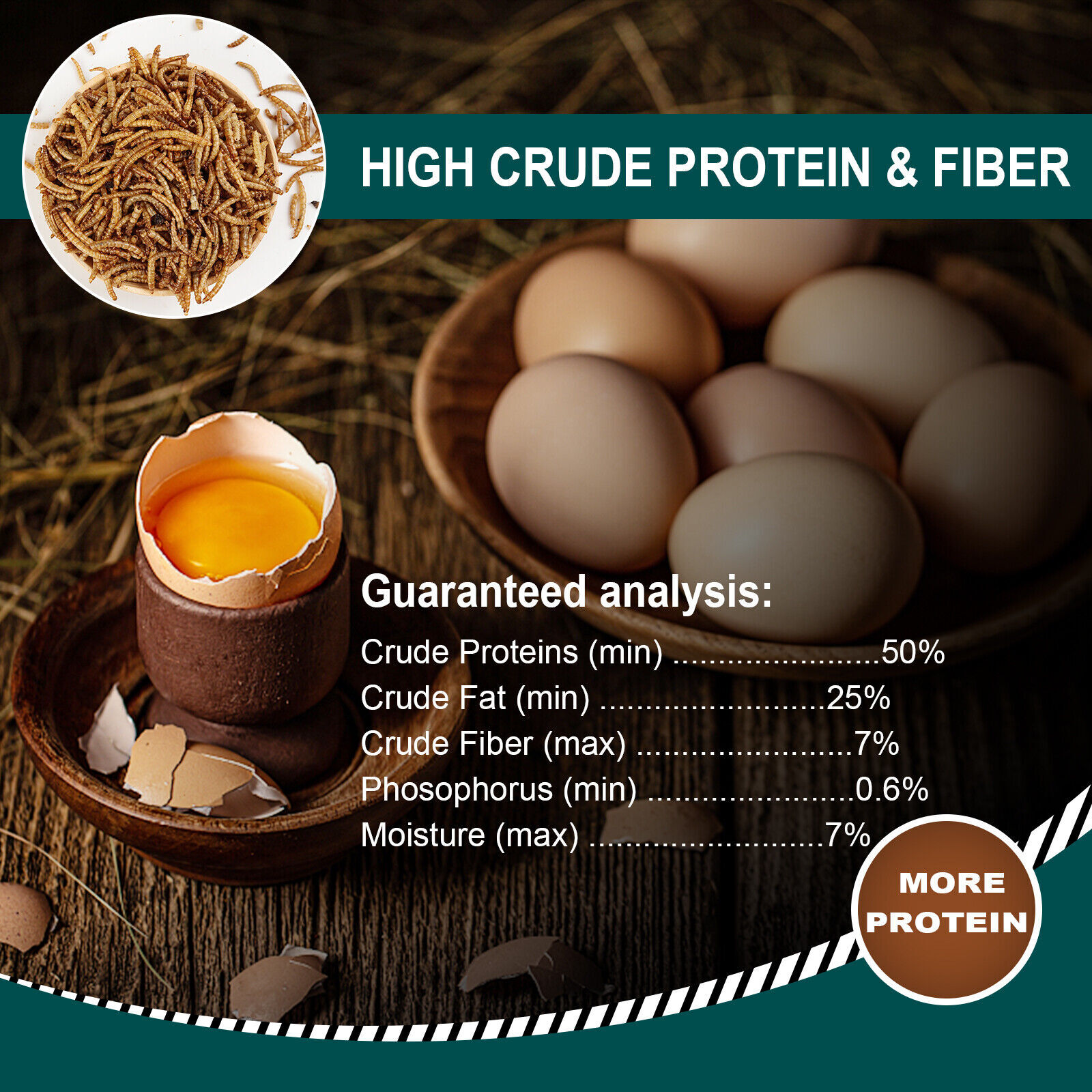 11/22/33/44/55lb Dried Black Soldier Fly Larvae Mealworms for Reptiles & Chicken