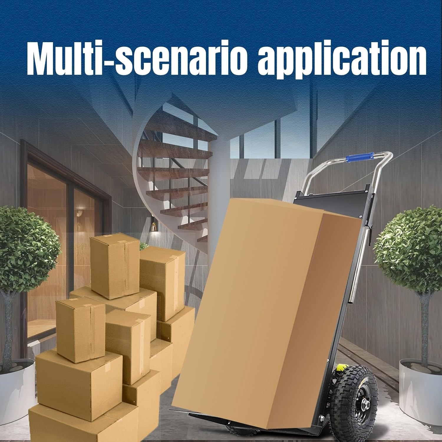 Electric Stair Climbing Hand Trucks Climber Dolly Cart for Moving 880lb Capacity