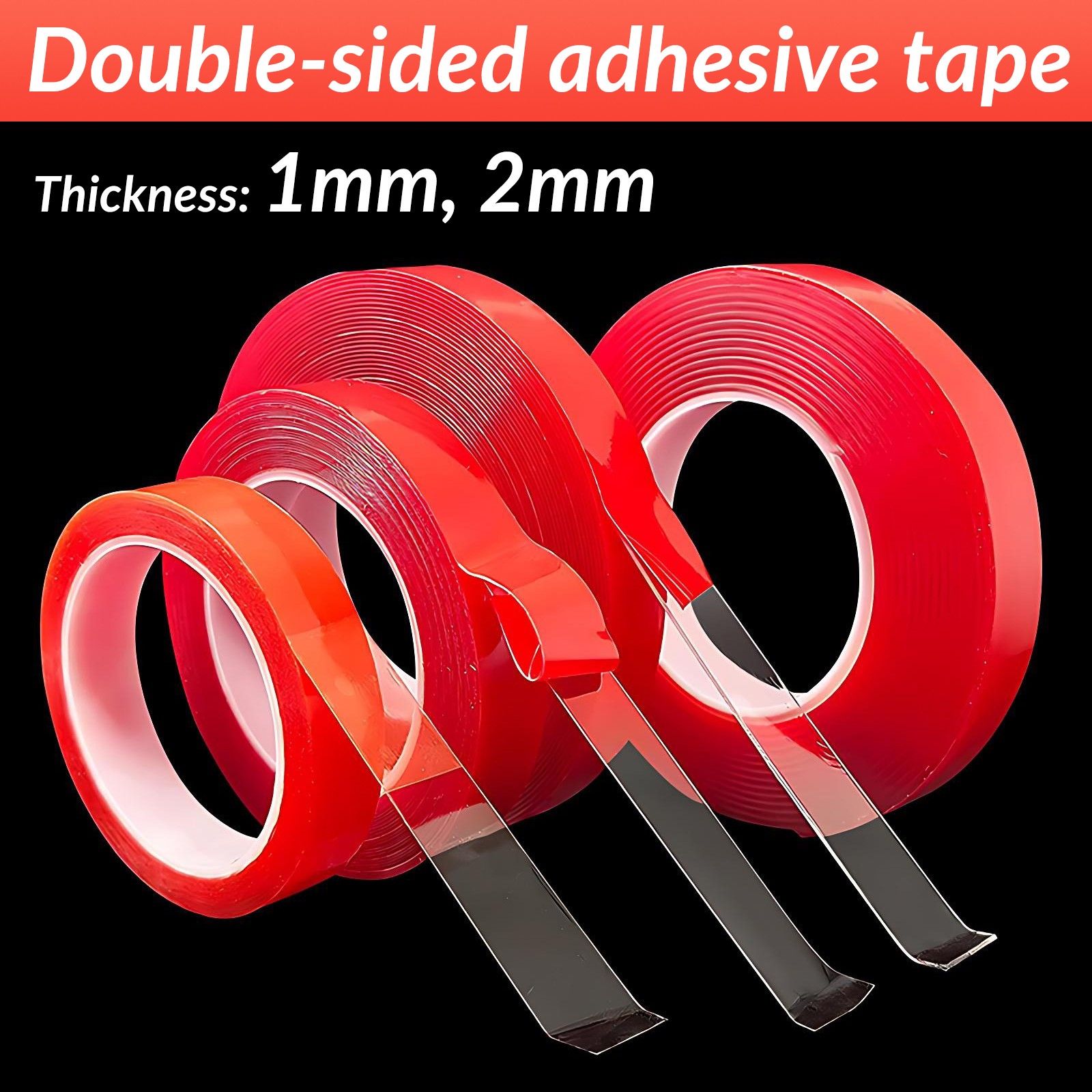 Nano Tape 5M/8M Clear Double Sided Tape Self Adhesive Strong 1mm/2mm Thick