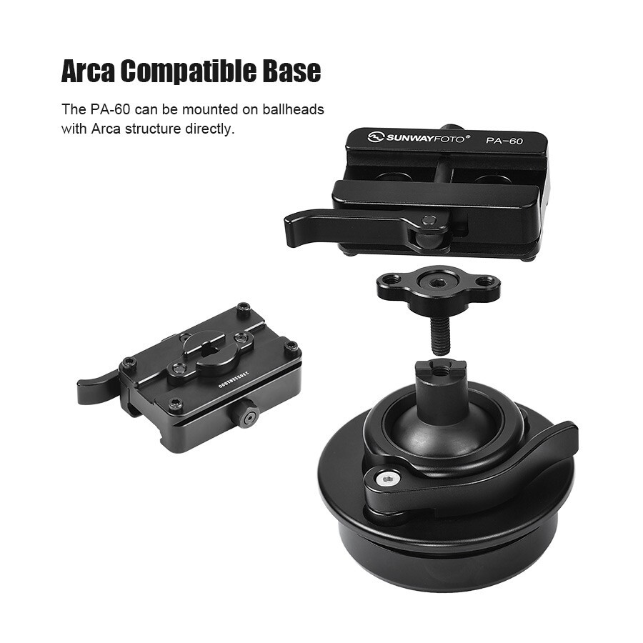 Sunwayfoto Arca-Swiss Mount Tripod Picatinny Rail Adapter ，Arca/RRS Compatible