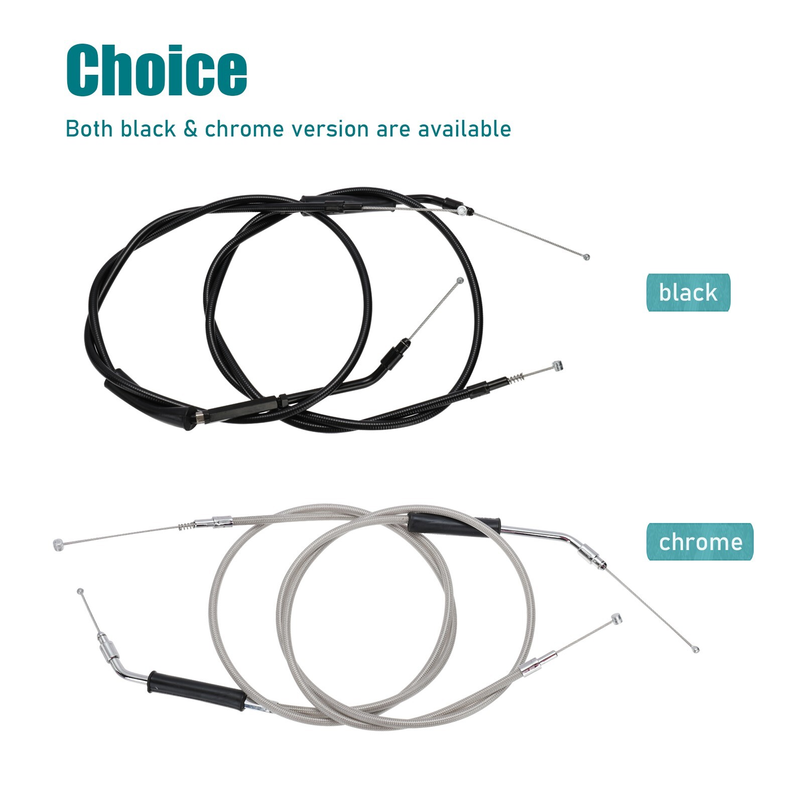 Harley 52.3" Steel Braid Throttle Cable for Softail Fat Boy Heritage 2000-2006