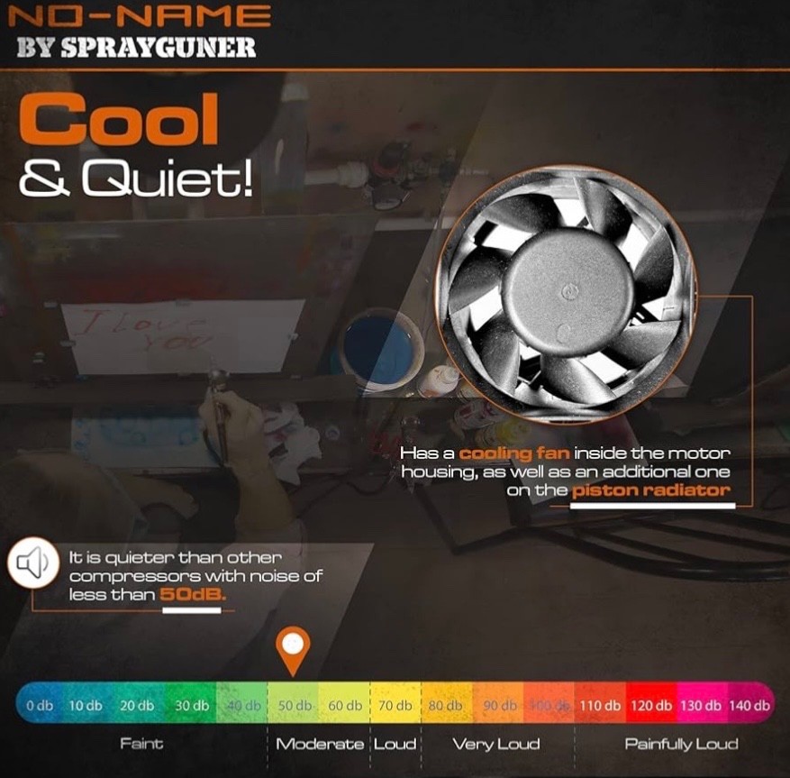 Cool Tooty Quiet Airbrush Compressor by NO-NAME Brand w/ air tank oilless design