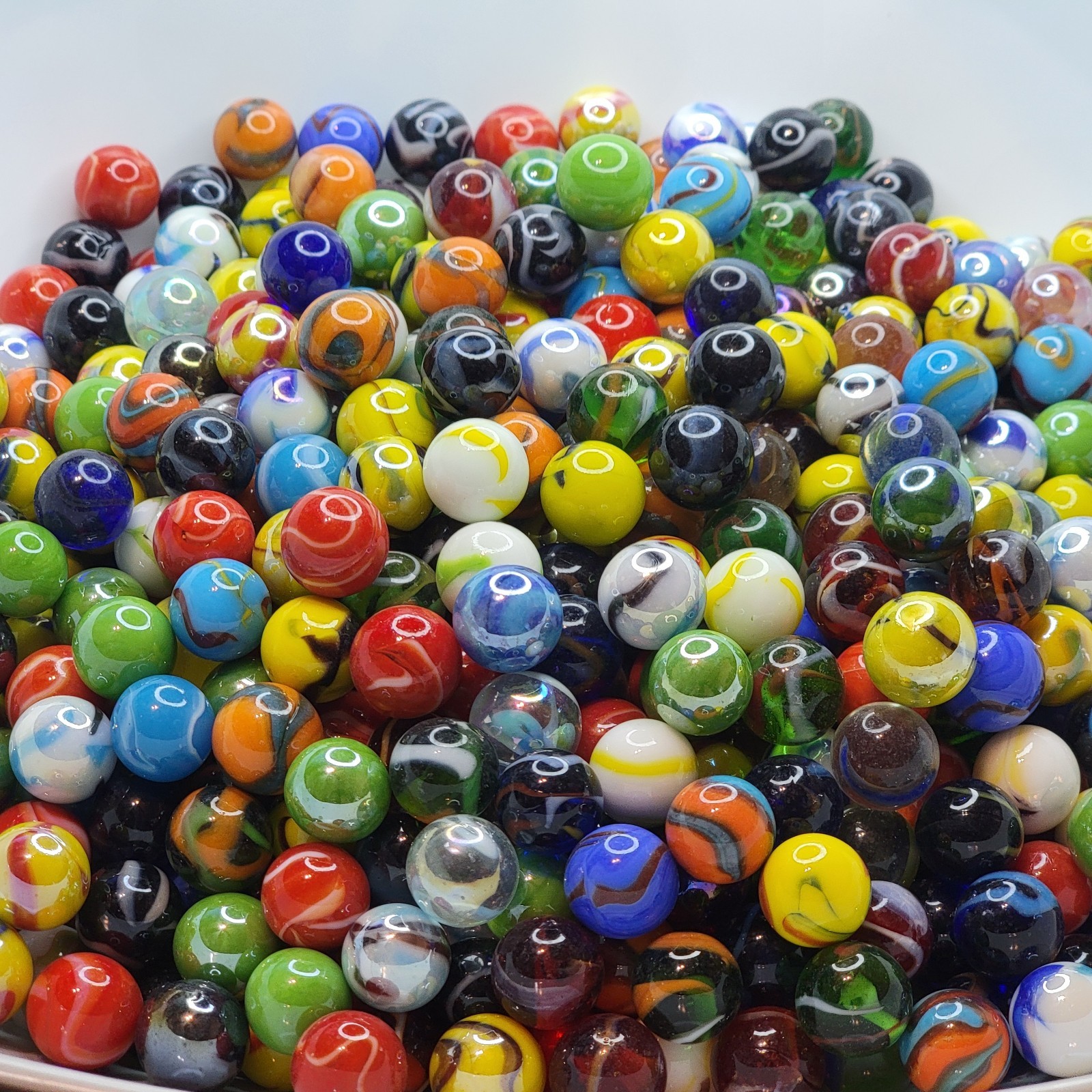 Assorted Pack of 25 Glass Marbles 5/8" 16mm