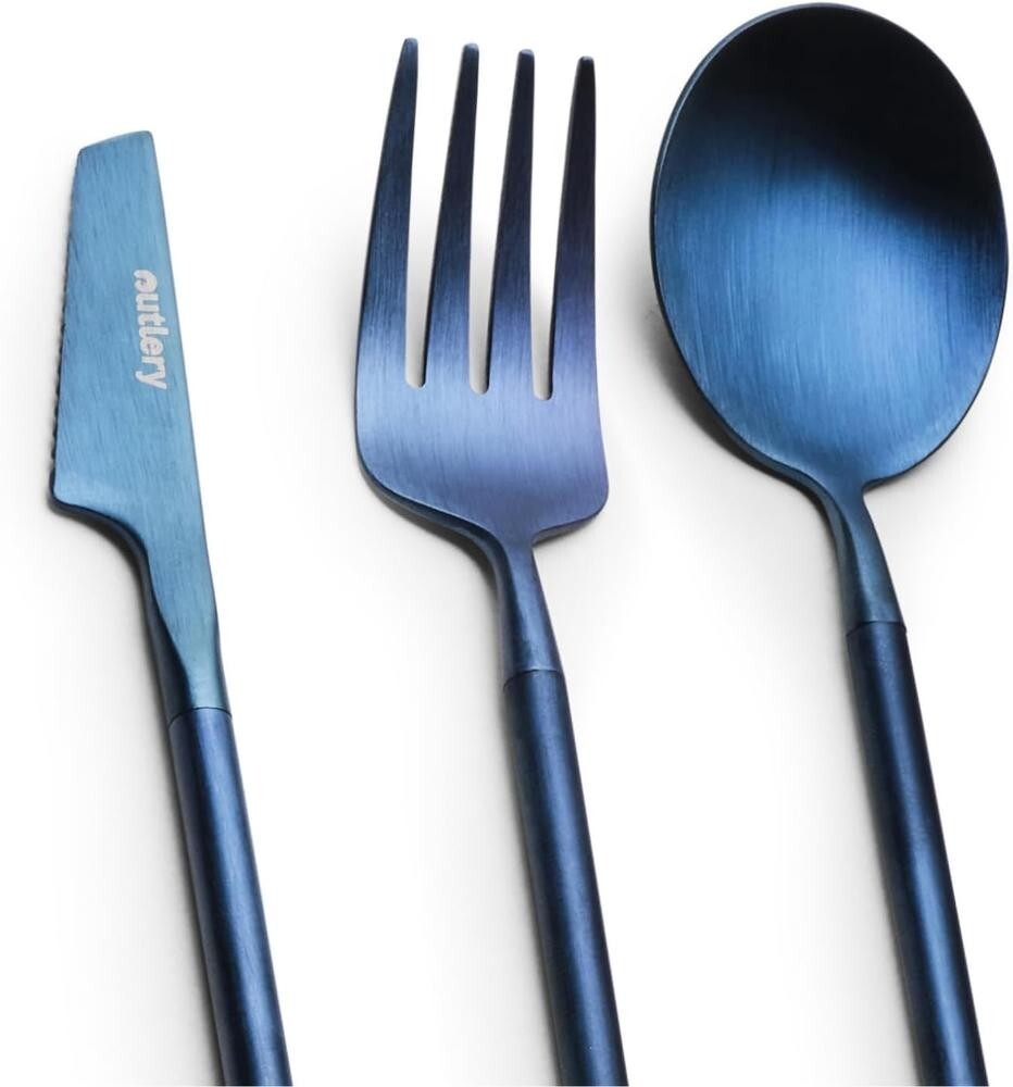 Outlery Pocket-Size Stainless Steel Travel Cutlery Set - BLUE - 2/4/6/9 PACKS