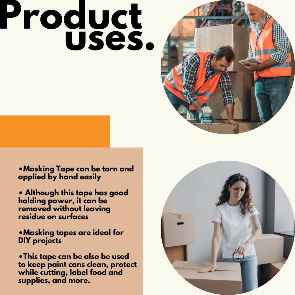 Masking Tape General Purpose Utility Grade Adhesive Tapes Choose Your Size & Qty