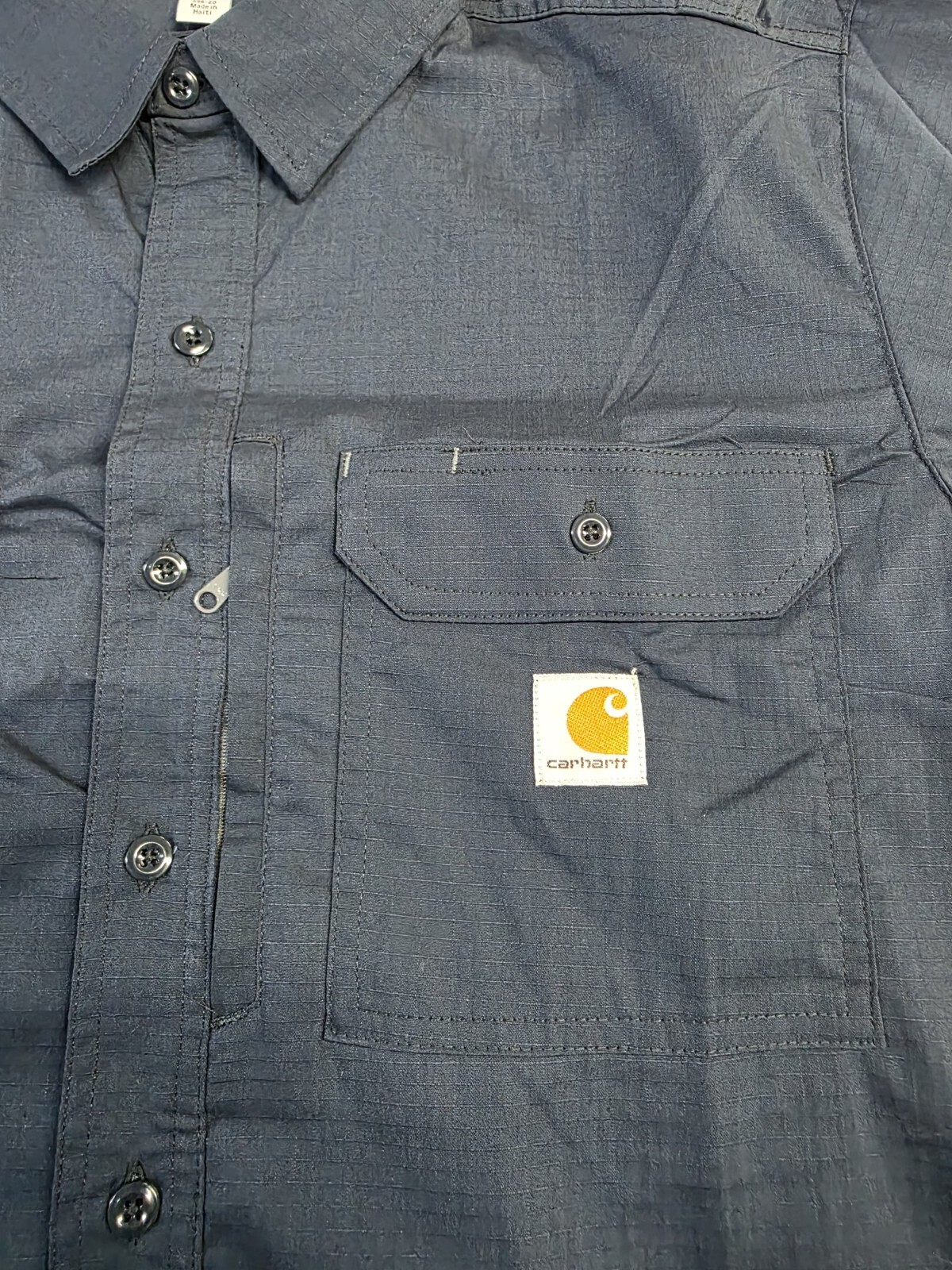 Carhartt Men's Long-Sleeve Button-Down Work Shirt Navy
