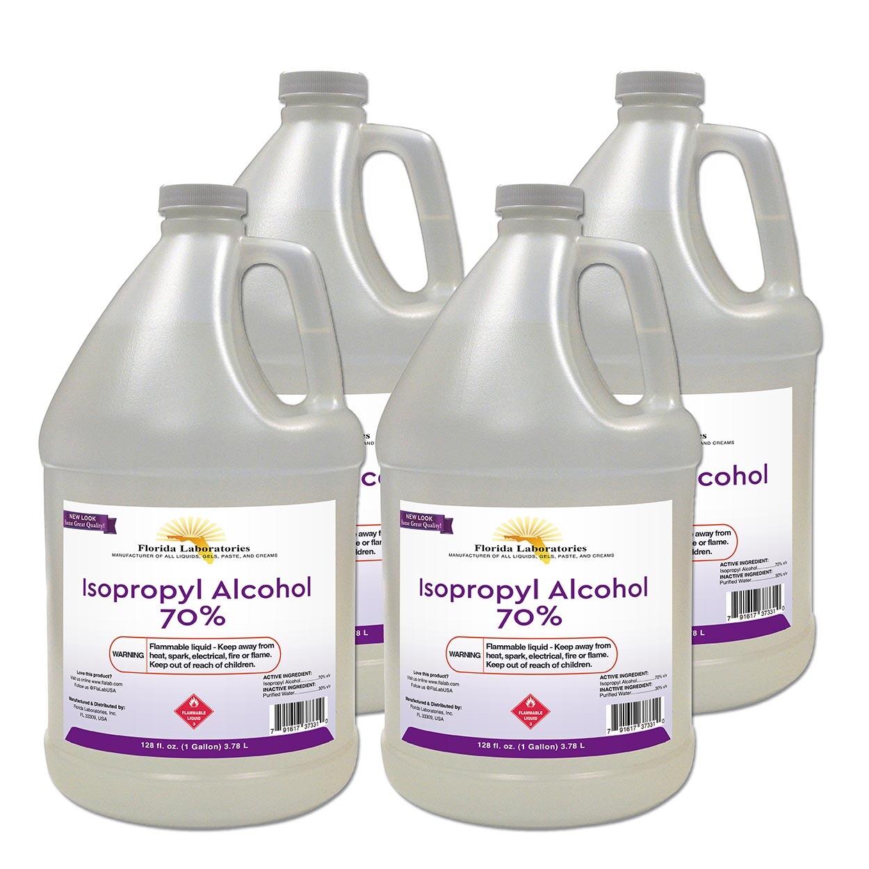 ISOPROPYL ALCOHOL 70% 4 Gallons USA Made Free Shipping & Sprayer Rubbing Alcohol