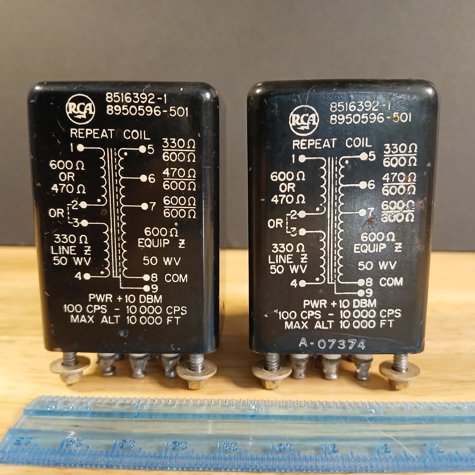Matching Pair 1950's RCA 8516392-1 Audio Input Transformers Brass Hardware 1.5"