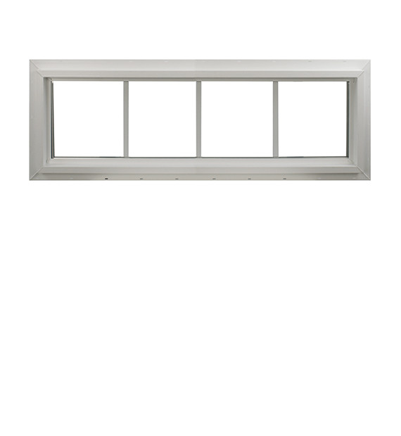 Double Pane Transom Window 48" x 16" TEMPERED GLASS Fixed Window DP50 White Viny