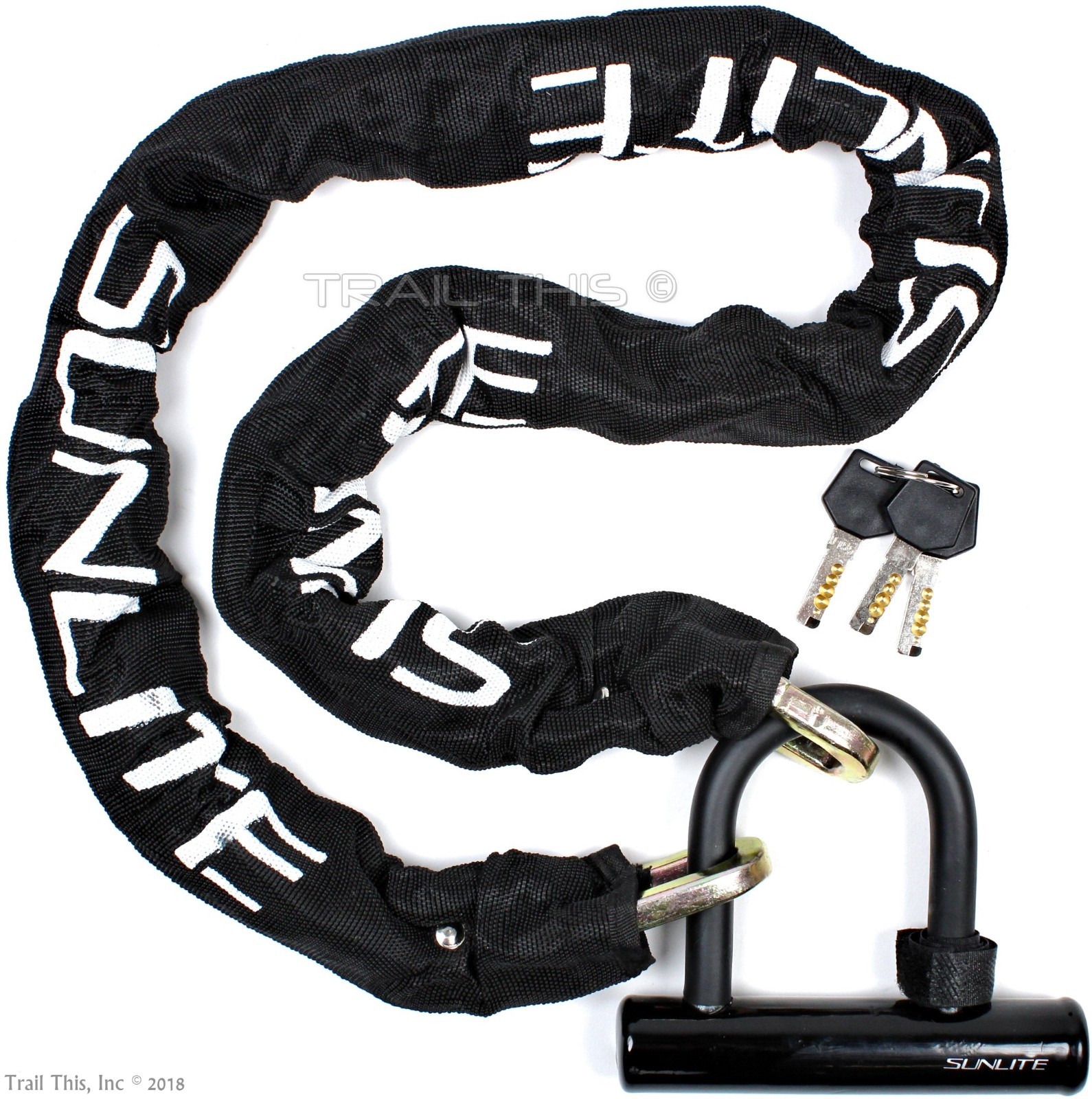 Three (3) Pack Defender 46" Heavy-Duty 10mm Chain Mini U-Lock Bike Scooter Lot