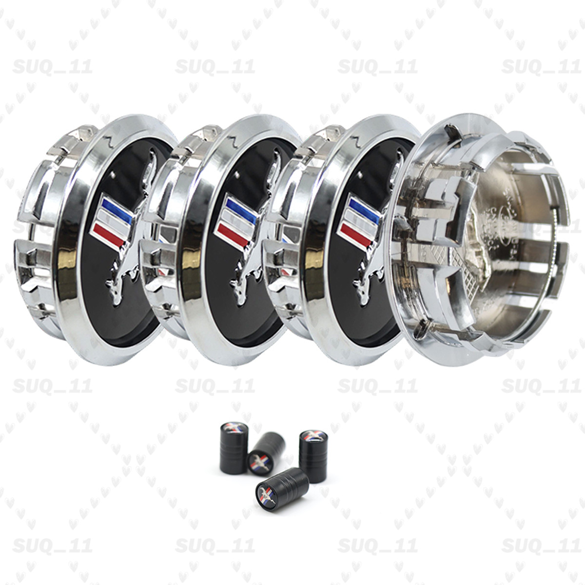 4X 68mm Wheel Center Caps Cover For Mustang Running Horse Chrome wheel Rim Hub