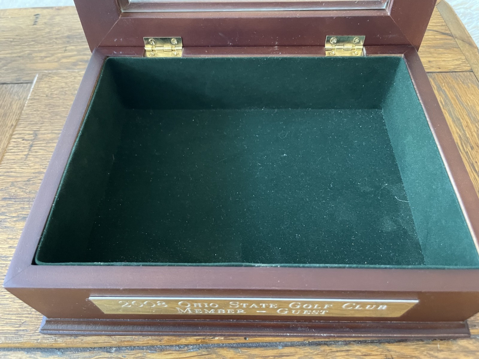 Ohio State Buckeyes Golf Club Wooden Display Box Etched Glass Top