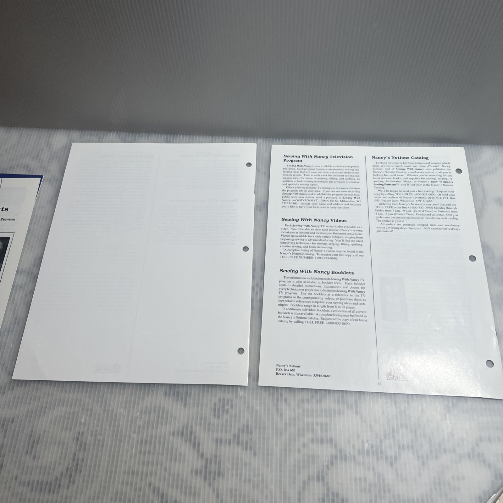 Sewing With Nancy Lot Of 19 Booklets, Pamphlets, And Transcripts 1990’s