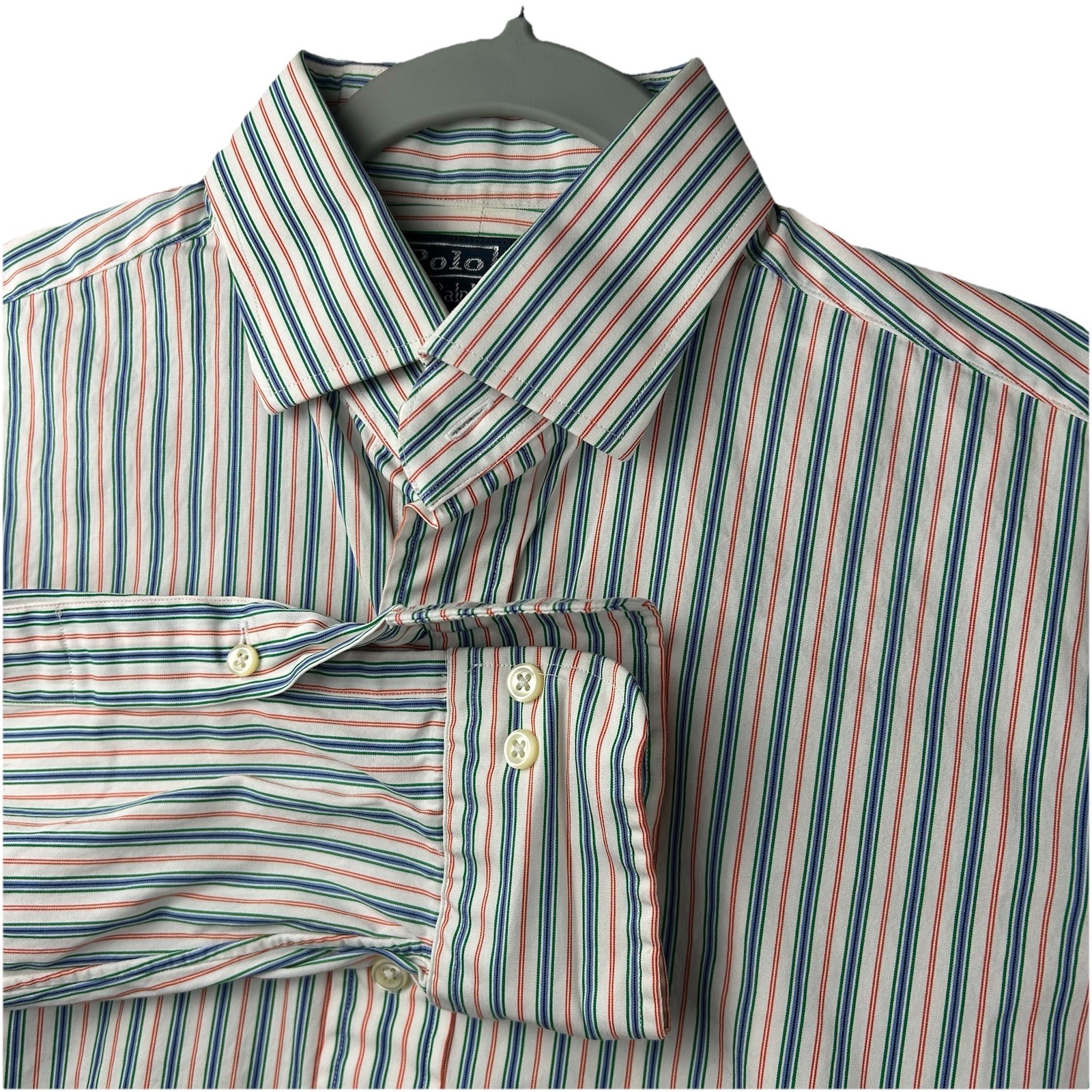 Polo Ralph Lauren Regent Fit Multicolor Striped Dress Shirt Men 15.5 32-33 (M)