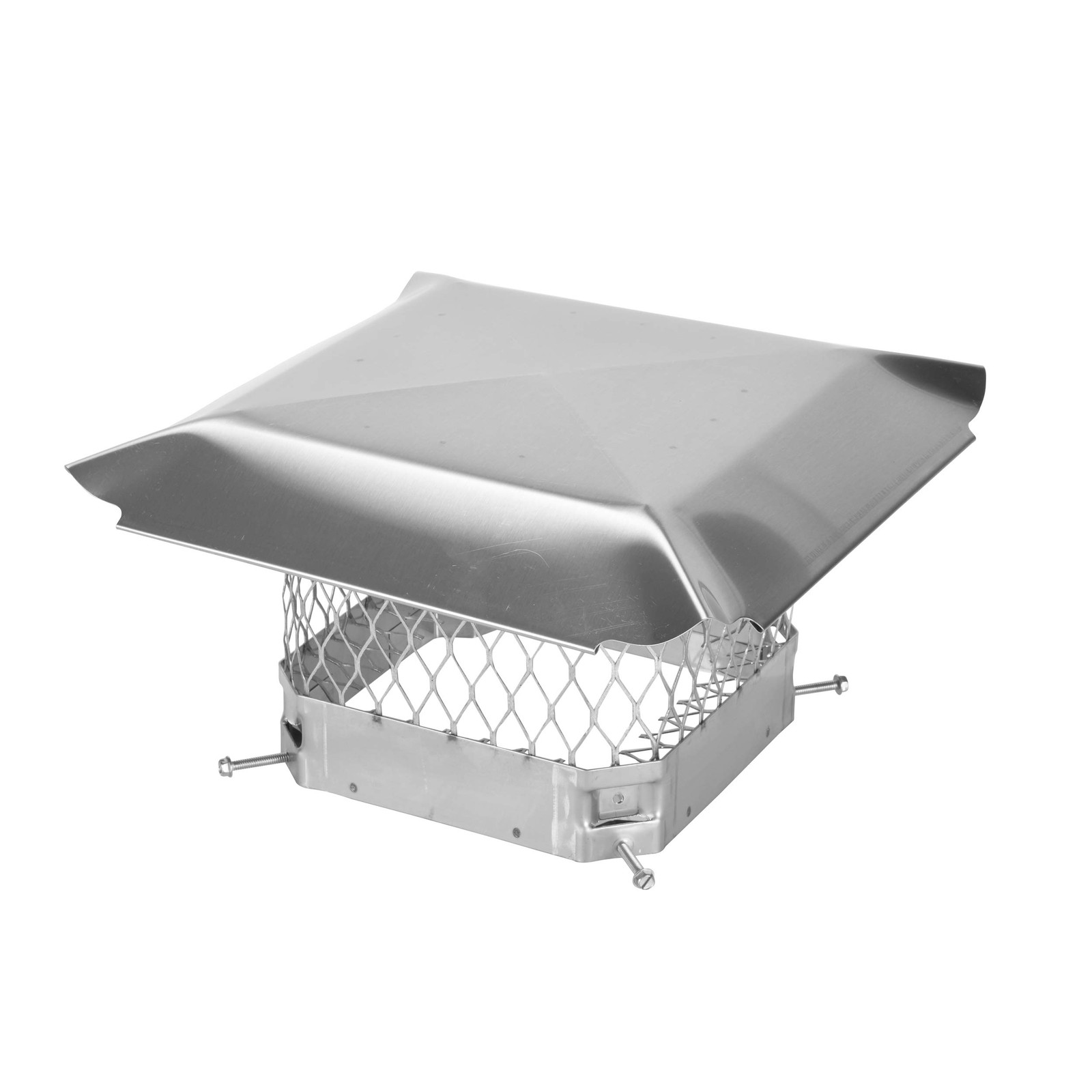 Draft King SS99U Bolt On Stainless Steel Single Flue Chimney Cap, 9” x 9”