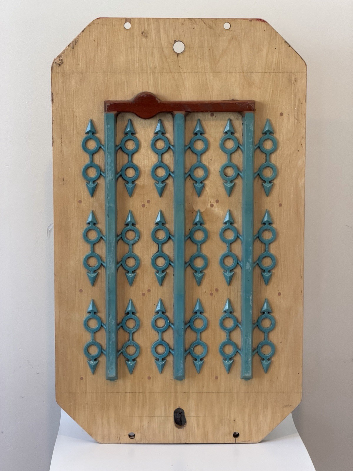 Mid Century Industrial Wood Foundry Mold Abstract Wall Art 1960 Arrows Circles